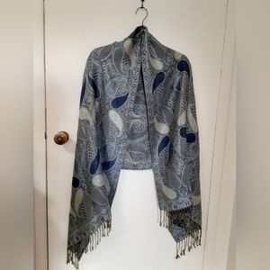 Shimmering Peacock Pashmina Wrap